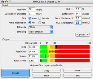 Image from Licence Details: UKPDS Cardiovascular Risk Engine – Version 3