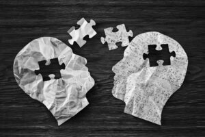 Image of two heads with puzzle pieces